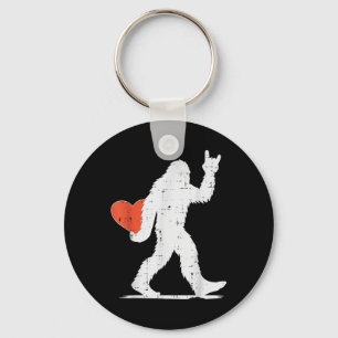 Valentijnsdag Bigfoot Rock Heart Sasquatch Dames Sleutelhanger