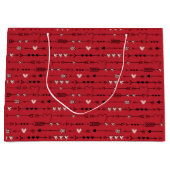 Valentijnsdag Birthday roze rode hartpijlen Groot Cadeauzakje (Voorkant)