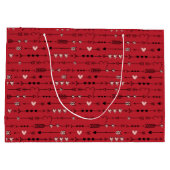 Valentijnsdag Birthday roze rode hartpijlen Groot Cadeauzakje (Achterkant)