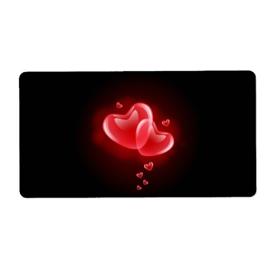 Valentijnsdag blaasharten etiket (Voorkant)