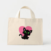 Valentijnsdag Black Kat Canvas tas (Voorkant)