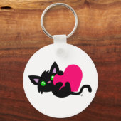 Valentijnsdag Black Kat Sleutelhanger (Voorkant)
