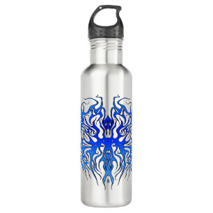 Valentijnsdag Blauw Hart Tribal Tattoo Waterfles