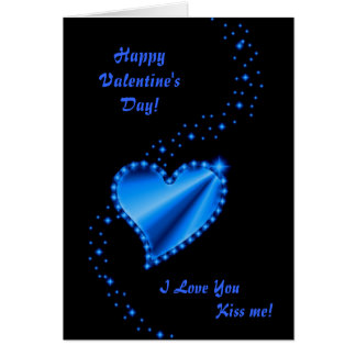 Valentijnsdag - Blauw regenbooghart op zwart