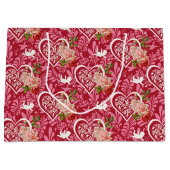  Valentijnsdag Bloemen Hartpatroon Groot Cadeauzakje (Voorkant)