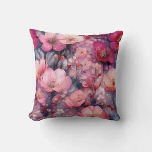 Valentijnsdag Bloemrijke Romantische Roze Magenta Kussen