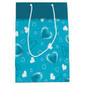 Valentijnsdag Blue Hearts Medium Cadeauzakje (Voorkant)