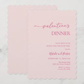 Valentijnsdag Blush Roze Minimal Invitation Kaart (Voorkant / Achterkant)