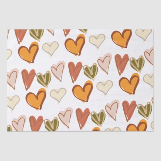Valentijnsdag Boho Hippie Heart Tissue Paper Tissuepapier (Voorkant)