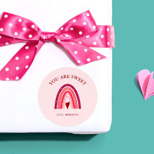 Valentijnsdag Boho Rainbow Je bent lief Ronde Sticker