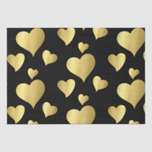 Valentijnsdag Bold Faux Gold Foil Hearts Patroon Tissuepapier
