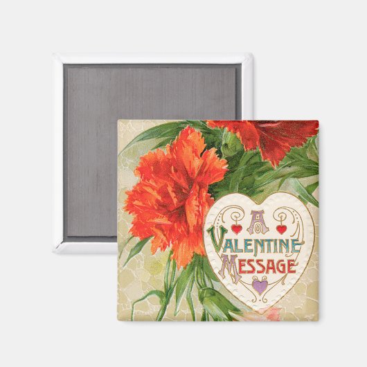 Valentijnsdag Boodschap, landbloemen Magneet (Voorkant / Achterkant)