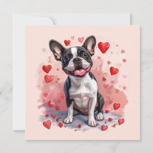 Valentijnsdag Boston Terrier Dog Feestdagenkaart