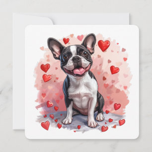 Valentijnsdag Boston Terrier Dog Feestdagenkaart
