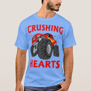 Valentijnsdag Boy Crushing Heart Monster Truck T-shirt