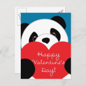 Valentijnsdag Boy Panda Briefkaart (Voorkant / Achterkant)