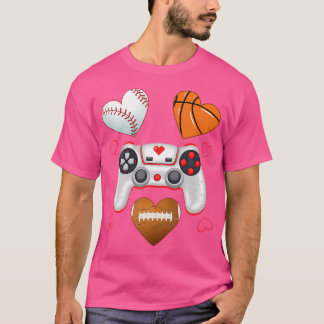 Valentijnsdag Boys Mannen Hearts Gaming Basketball T-shirt