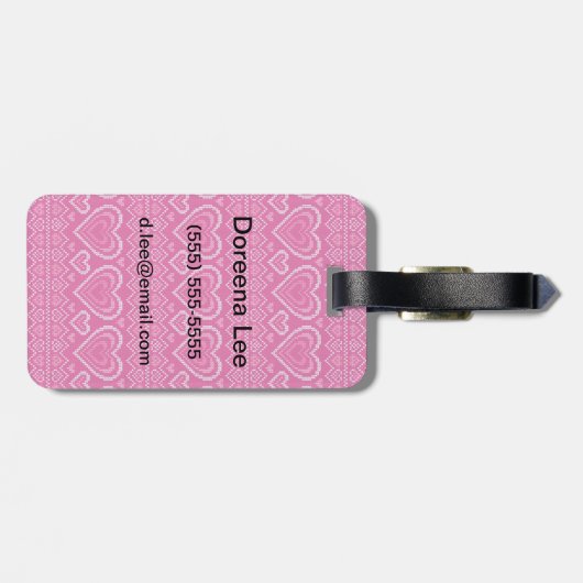 Valentijnsdag breipatroon 2 bagagelabel (Achterkant horizontaal)