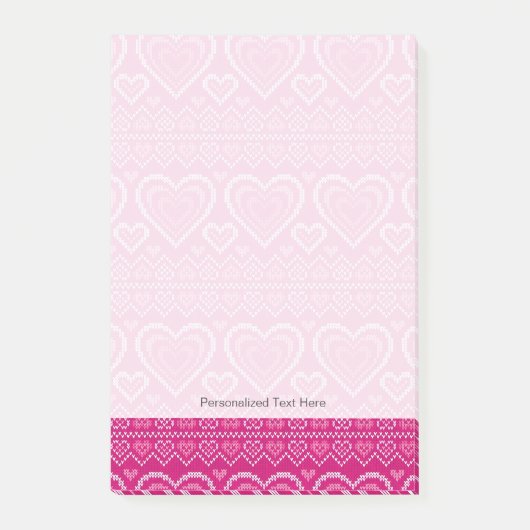 Valentijnsdag breipatroon 2 post-it® notes (Voorkant)