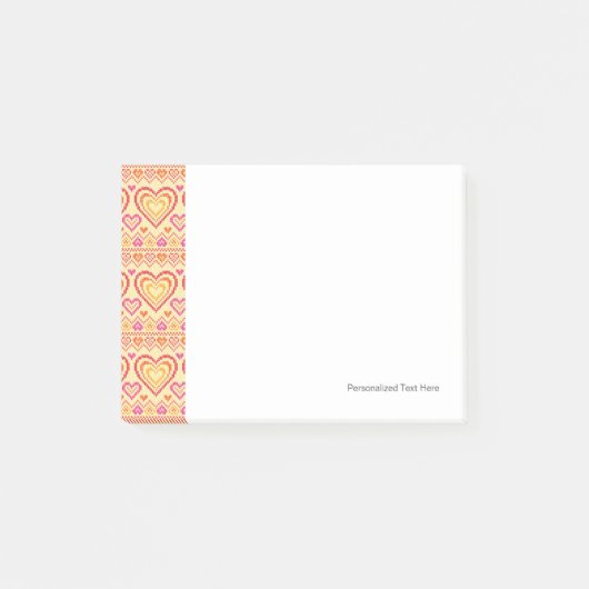 Valentijnsdag breipatroonpatroon post-it® notes (Voorkant)