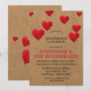 Valentijnsdag Bridesmaids Luncheon Kaart