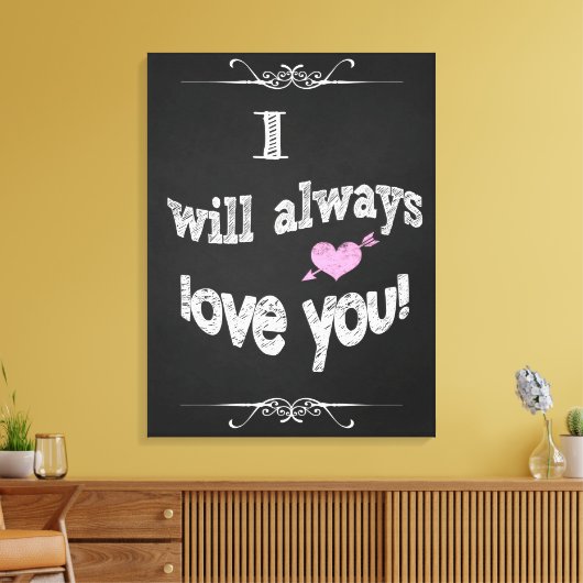 Valentijnsdag-, bruiloft- en kalkbordkunst canvas afdruk (Insitu (Woonkamer))