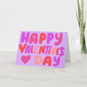 Valentijnsdag Bubble Letters Groovy Curvy Retro Kaart