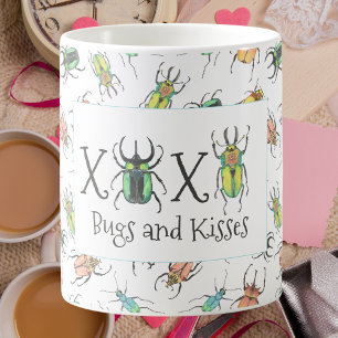 Valentijnsdag Bugs en Kisses XOXO Koffiemok