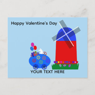 Valentijnsdag Bunny Egg Car #4 Briefkaart