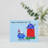 Valentijnsdag Bunny Egg Car #4 Briefkaart (Staand voorkant)