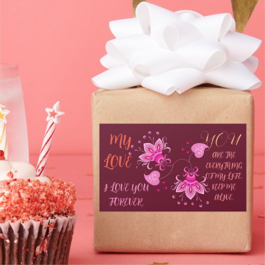 VALENTIJNSDAG CADEAU VOOR VRIENDIN, VROUW, MAN RECHTHOEKIGE STICKER (Feest)