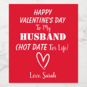 Valentijnsdag Cadeaubon, aangepast cadeau voor ech Wijn Etiket (Enkel label)