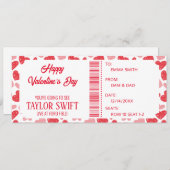 Valentijnsdag Cadeaubon Concertkaarten Kaart (Voorkant / Achterkant)