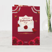Valentijnsdag Calligrafiekaart Roodfluwelen Kleur Kaart (Achterkant)
