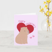Valentijnsdag Capybara Capy Valentijns Kaart (Gele Bloem)