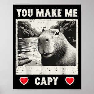 Valentijnsdag Capybara Selfie Maakt Me Capy Mannen Poster