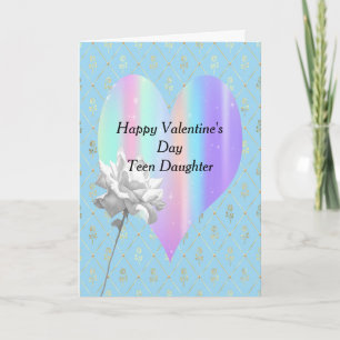 Valentijnsdag Card Teen Daughter Rainbow Heart Feestdagen Kaart