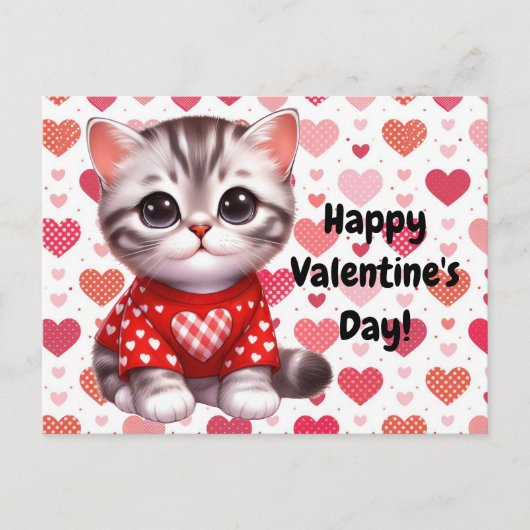 Valentijnsdag Cat Briefkaart (Voorkant)