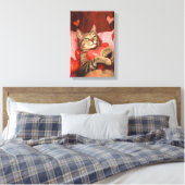 Valentijnsdag Cat Canvas Afdruk (Insitu (Slaapkamer))