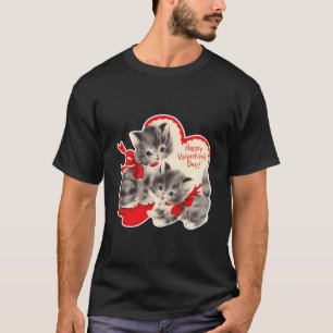 Valentijnsdag Cat Kitten Kat Retro Val T-shirt
