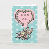 Valentijnsdag Catnip Mouse Speelgoed Funny Cat Kaart (Voorkant)