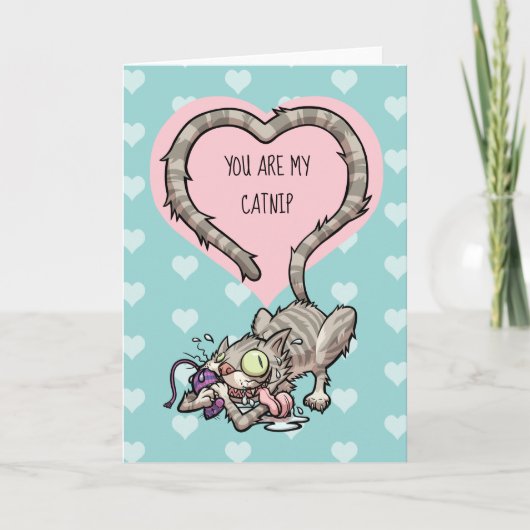 Valentijnsdag Catnip Mouse Speelgoed Funny Cat Kaart (Voorkant)