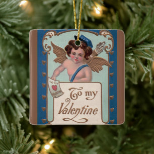  Valentijnsdag, Cherub met liefdesbrieven Keramisch Ornament