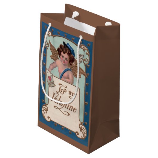  Valentijnsdag, Cherub met liefdesbrieven Klein Cadeauzakje (Achterkant Gekanteld)