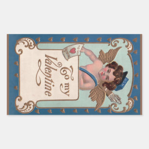  Valentijnsdag, Cherub met liefdesbrieven Rechthoekige Sticker