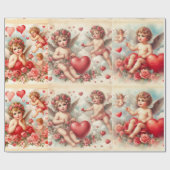 Valentijnsdag Cherub Patroon Inpakpapier (Vlak)