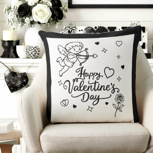 Valentijnsdag Cherubijn & Romantisch Doodle Design Kussen