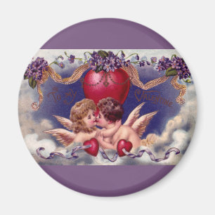 Valentijnsdag Cherubs Hug in Clouds Magneet