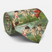  Valentijnsdag Cherubs met liefdesharten Stropdas (Opgerold)