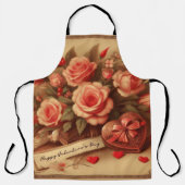 Valentijnsdag Chocolade en Bloemen Schort (Voorkant)